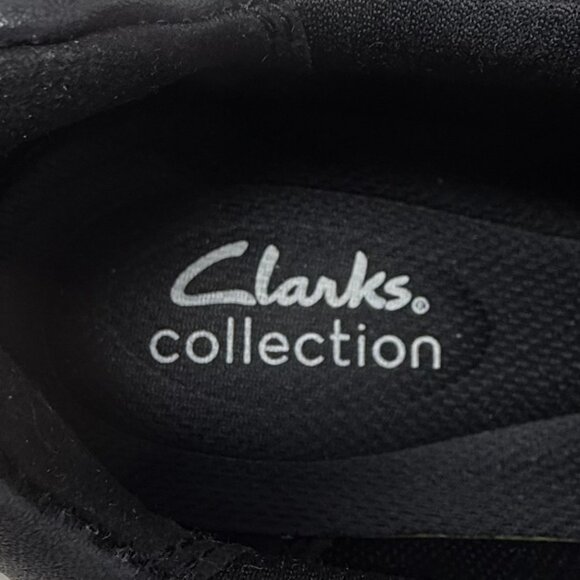 Clarks Kayleigh Peak Black Slip On Womens Loafers Textile Leather 7.5M NEW - Picture 8 of 11